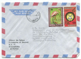 Cover Burundi 1981 Bujumbura Birds 1980 Michel D1595 Lesser Flamingo UPRONA Congress 1979 - Storia Postale