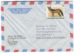 Cover Burundi 1982 Bujumbura  Canis Mesomelas Michel 1592 Black-backed Jackal - Briefe U. Dokumente