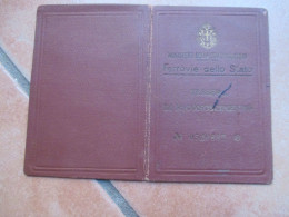 1935 Ferrovie Dello Stato TESSERA RICONOSCIMENTO Ministero Delle Comunicazioni - Europe