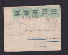 1902 - 5x 1/2 P. Auf Brief Ab LADYBRAND Nach Deutschland - Zensur - Kaap De Goede Hoop (1853-1904)