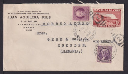 1938 - Mischfrankatur Mit 2 C. USA Auf Luftpostbrief Ab Habana Nach Dresden - Briefe U. Dokumente