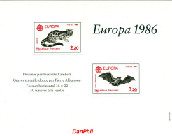 France 1986, Cept Ausgabe, "Epreuve De Luxe", Dekorativ ! - Andere & Zonder Classificatie