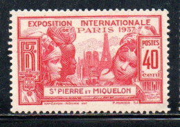 ST. SAINT PIERRE AND ET MIQUELON 1937 PARIS INTERNATIONAL EXPOSITION ISSUE 40c MLH - Ongebruikt