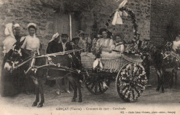 CPA 86 GENCAY Concours De 1907 Cavalcade Animée ANE CHARS ATTELAGE - Gencay