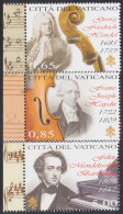 Vaticano 1507/09 2009 Día De La Música Compositores Haendel Haydn Y Mendelson  - Autres & Non Classés
