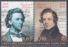 Vaticano 1526/27 2010 Músicos Frederic Chopin Y Robert Schuman MNH - Sonstige & Ohne Zuordnung