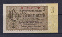 GERMANY - 1937  Rentenbankschein 1 Mark UNC/aUNC Banknote - 1 Rentenmark