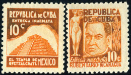 VAR2 Cuba Urgentes 8/9 1937 El Templo De México Rubén Darío MNH - Other & Unclassified