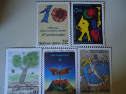 UNITED NATIONS  5  POSTCARDS 1989  PAINTINGS UNPA WIEN - New York/Geneva/Vienna Joint Issues