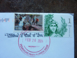 2024  2 Stamps Used On A Letter - Gebraucht