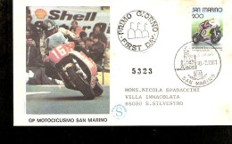 REPUBBLICA D SAN MARINO BUSTA FDC VIAGGIATA GP DI SAN MARINO 1981 NUMERATA FILAGRANO - Motorbikes