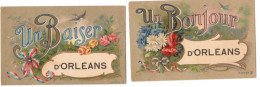 45- ORLEANS Un Bonjour Un Baiser Deux Cartes - Collections & Lots