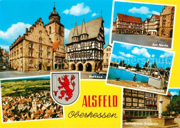 73157076 Alsfeld Rathaus Markt Fachwerkhaus Freibad Hallenbad Schwaelmer Brunnen - Alsfeld