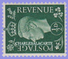 GREAT BRITAIN 1938  SIDEWAYS WMK. ½d. GREEN  GOOD PERFORATIONS  S.G. 462a  U.M.  N.S.C. - Unused Stamps