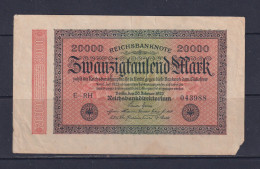 GERMANY - 1923 20000 Mark Circulated Banknote (Missing Corner) - 20000 Mark