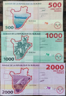 Lot 3 Billets BURUNDI 500 - 1000 Et 2000 Francs - 2018 / 2021 - Neuf UNC - Burundi