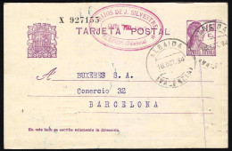 España Espain Entero Postal 69 Matrona 1934 Albaida - Autres & Non Classés