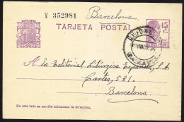 España Spain Entero Postal 69 Matrona 1934 Ciudadela - Altri & Non Classificati