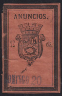 España Spain Fiscal Madrid 1874 Anuncios 12 Cts - Revenue Stamps