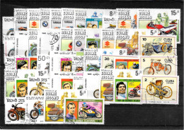 1J308 - LOT DE 47 TIMBRES MOTOS - Moto