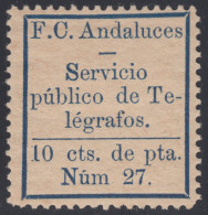 España Spain Telégrafos Particulares 6 1883 Ferrocarriles Andaluces MH - Fiscaux-postaux