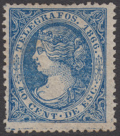 España Spain Telégrafos 14 1866  Isabel II MNH - Fiscal-postal