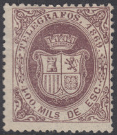 España Spain Telégrafos 30 1869 Escudo De España Coat Of Spain MH - Fiscal-postal