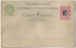 Brazil 1898 Postal Stationery Card RHM-BP-57 Stamp Republic Dawn 100 Reis 6 Mm Line Spacing On The Back Unused - Entiers Postaux