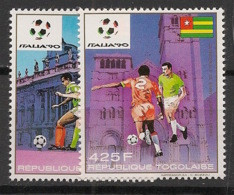 TOGO - 1989 - Poste Aérienne PA N°YT. 659 à 660 - Football World Cup Italia 90 - Neuf Luxe ** / MNH / Postfrisch - 1990 – Italie