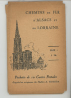 ILLUSTRATEUR ROBIDA - CHEMINS DE FER D'ALSACE ET DE LORRAINE - Pochette Complète De 10 Cartes Postales - THIONVILLE METZ - Robida