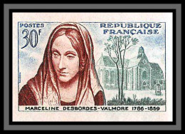 France N°1214 Desbordes-Valmore Ecrivain Writer Poete Poet Non Dentelé ** MNH Imperf Cote Maury 40 Euros - 1951-1960