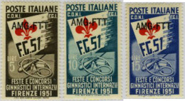 29147 MNH TRIESTE Zona A 1951 FIESTAS Y CONCURSOS INTERNACIONALES DE GIMNASIA EN - Autres & Non Classés