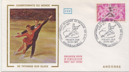 Andorra Stamp On Silk FDC - Patinage Artistique