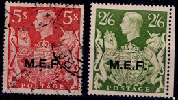 GREAT BRITAIN 1943 KING GEORGE VI WITH OVERPRINT M. E. F. MI No 23-4MLH+ USED VF!! - Universal Mail Stamps