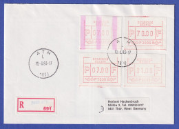 Belgien FRAMA-ATM P3036 Mit ENDSTREIFEN Auf R-Brief ATH Vom 10.3.1983 - Otros & Sin Clasificación