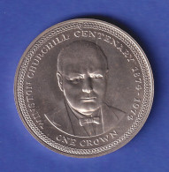 Isle Of Man Silbermünze 1 Crown Winston Churchill 1974 - Andere & Zonder Classificatie