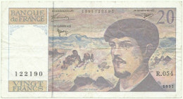 FRANCE - 20 Francs - 1997 - P 151.i - Série R. 054 -" Claude Debussy "- Sign. D. Bruneel, J. Bonnardin, Y. Barroux - 20 F 1980-1997 ''Debussy''