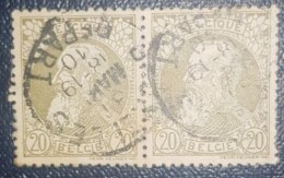 Belgium 20C Pair Used Postmark Classic Stamps King Leopold - Andere & Zonder Classificatie