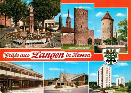 73213412 Langen Hessen Brunnen Stumpfer Turm Spitzer Turm Oberlinden Einkaufszen - Langen