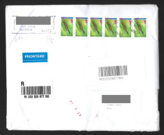 Bulgaria Registered Cover With Insect Stamps And Custom Declaration Label Sent To Peru - Gebruikt