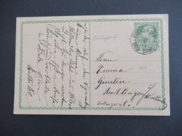 1911 Österreich GA 5 Heller Stempel K1 Eulau - Bahnhof / Bahnpost / Österreich / Sudetenland Eulau Jilove / Schneeberg - Cartes Postales