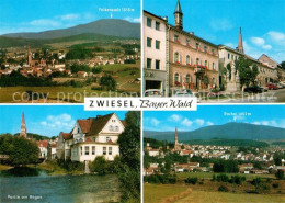 73211829 Zwiesel Niederbayern Panorama Blick Zum Falkenstein Rachtel Stadtplatz  - Zwiesel