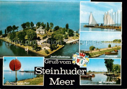 73210492 Steinhuder Meer Insel Wilhelmstein Fliegeraufnahme Sturmwarnungsmast An - Steinhude