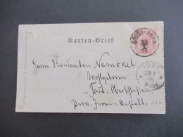 1895 Österreich / Tschechien Riesengebirge Kartenbrief K1 Gross Aupa (bei Trautenau) Und Ank. Stempel K1 Tost Schlesien - Postcards