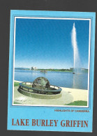 Canberra Lake Burley Griffin View Of Captain Cook Water Jet Photo Card Australia Htje - Canberra (ACT)
