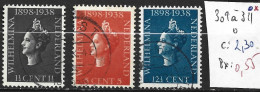 PAYS-BAS 309 à 311 Oblitérés Côte 2.30 € - Used Stamps