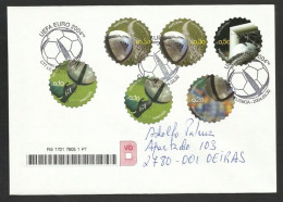 Portugal FDC Recommandée Football EURO 2004 Timbres Circulaires Autocollant Balle Adidas Soccer Round Stamps Ball R FDC - Eurocopa (UEFA)