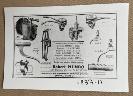Robert MUNRO, Paris - Accessoires Cycles - 15x10 Cm (REPRO PHOTO ! Zie Beschrijving, Voir Description, See Description)! - Cycling