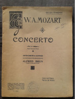 W A MOZART CONCERTO EN LA MAJEUR POUR VIOLON ET PIANO PARTITION EDITION FRANCAISE - Instrumentos Di Arco Y Cuerda