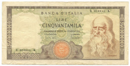 50000 LIRE BANCA D'ITALIA LEONARDO DA VINCI MEDUSA 19/07/1970 BB - Other & Unclassified